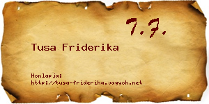 Tusa Friderika névjegykártya